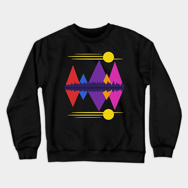 Moon Over The Mountains #5 Crewneck Sweatshirt by RockettGraph1cs